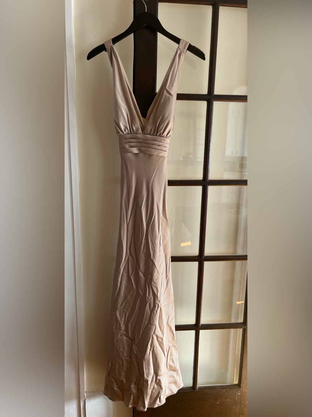 Kennedy Blue Emery - Taupe Satin Maxi Dress Size 6